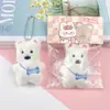 Babador West Highland Explosões Vestido de Cachorrinho Pingente de Pelúcia para Cão Acessórios de Cabelo Anel de Cabelo Acessórios para Bolsa Embalagem Independente Barraca