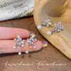 Novo Estilo Popular Fashionável de Luxo Leve Estilo Celebridade Brincos de Zircônia para Mulheres Estilo Coreano Simples Versátil Brincos Brincos