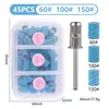 Anillo de lijado cerámico exclusivo transfronterizo para eliminación de uñas, con un diseño de rejilla azul para disipación de calor y prevención de sobrecalentamiento, adecuado para máquinas de lijado de uñas