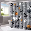 Amazon Halloween Murciélago Fantasma Cortina de Ducha para Baño Hogar Impermeable a Prueba de Moho Cortina de Ducha Cortina de Ducha para Separación de Inodoro