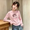 Camiseta Térmica de Forro Polar para Niñas Otoño Invierno Manga Larga Cuello Redondo Ropa Interior Casual Súper Bonita Tendencia para Niñas
