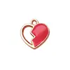 Aleación rosa que gotea aceite, corazón de San Valentín, rosa, accesorio de colgante DIY para pulsera y collar
