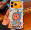 Capa de Chuva Fofa Case Alienígena Adequada para Apple 17/Iphone15/16 Pro Max Huawei Pura 80 Prata Fosco