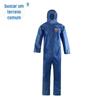 Por favor, concorde com 7150B azul respirável limitado roupas de proteção à prova de poeira anti-respingos leves uma peça com capuz roupas à prova de poeira