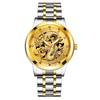 Popular Calendario de Moda de Comercio Exterior Reloj para Hombre, Reloj de Acero para Hombre, Reloj Cuadrado de Diamante Impermeable de Negocios No Mecánico con Dragón Chino