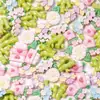 Decoraciones Frescas y Sencillas para Uñas Resina Accesorios Pequeños DIY Pegamento Crema Funda de Teléfono Decoraciones de Uñas Flor de Primavera 3D