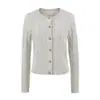 Cárdigan de Punto Retorcido de Manga Larga Estilo Dulce, Fresco y Suave Chaqueta para Mujer Moda Otoño 2025 Versátil y Sencillo