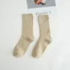 Calcetines para Mujer Transfronterizos, Calcetines de Color Sólido, Calcetines de Media Pantorrilla para Mujer, Calcetines Holgados Zhuji, Calcetines de Color Algodón de Azúcar para Mujer, Venta al por Mayor de Fábrica Coloridos