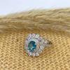 Anillo de plata S925 chapado en platino con Topacio azul Londres, nuevo de invierno 2023, boca abierta JR3490-11