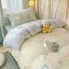 Juego de ropa de cama de tres piezas de algodón puro para dormitorio universitario, sábana individual, funda de edredón, sábana bajera ajustable, ropa de cama modelo nuevo 2026