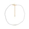 Colar de Contas de Vidro Branco, Pingente de Pérola de Água Doce, Corrente para Clavícula, Colar Irregular Estilo Fada para Mulheres, Versátil