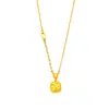 Libro Rojo Pequeño Chapado en Oro Brillante Hielo Triturado Cubito de Azúcar Pequeño Collar Cerradura Pequeña de Pan Cepillada Cadena para Clavícula de Alto Retenido de Color