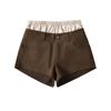 Verano 2024 Nuevo Vintage Falso Dos piezas Shorts de Cintura Baja Pantalones Calientes de Mujer con Doble Cintura Ajustado Sexy Cadera