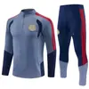 2627 Uniforme de Treino Real Madrid Outono e Inverno Uniforme de Futebol Manga Longa Atletico Jogo Treino Inter de Milão Camisa Esportiva Casual