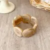 Pulsera Redonda Irregular de Resina Transfronteriza Europea y Americana para Mujer Diseño de Nicho de Alta Gama Pulsera de Hilo Elástico Accesorios de Joyería
