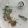 Atacado de Glitter Cor Sereia Novo Modelo Transfronteiriço Conjunto de Flocos Iridescentes que Mudam de Cor 6 Cores Glitter para Unhas Azul