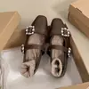 Sapatos Mary Jane estilo francês, com aparência de fada, uma única tira e aumento interno de altura, versáteis para o trabalho, confortáveis para os pés, sapatilhas
