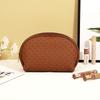 Bolsa Cosmética de PU de Gran Capacidad y Alta Calidad con Textura de Bambú, Bolsa Portátil para Almacenamiento de Cosméticos, Bolsa Impermeable para Artículos de Aseo
