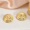Brincos Hidráulicos de Gota de Óleo Moda Tendência Personalidade Transfronteiriça Ouro 18K Aço Inoxidável Não Desbota Brincos Minimalistas de Alto Padrão