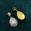 Pendientes de perlas naturales de agua dulce Pendientes Pendientes Pendientes Hechos a mano con incrustaciones de diamantes de cristal rosa para damas Elegantes para mujeres Sencillos Ligeros de lujo