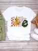 Camiseta Árvore de Natal Feliz Ano Novo Roupa Sapato com Carta Adorável