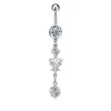 Moda Europeia e Americana Atacado Transfronteiriço Aço Inoxidável Zircônia Incrustada Flor Marquise Pingente Simples Piercing Joia Anel de Umbigo
