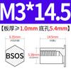 Yishenglong Pernos Remachables para Agujero Ciego de Acero Inoxidable Tuercas Remachables Placa de Presión Hexagonal Rosca Bsos-M3M4