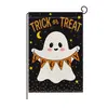 Bandera Decorativa de Jardín para Halloween con Estampado de Calavera y Calabaza, Bandera de Jardín para Decoración Exterior Festiva