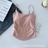 Design Puramente Sexy e Doce, Camisola com Alças Finas Plissadas para Mulheres, Adequada para Usar por Cima ou por Baixo, com Bojos, Corte Justo, Lindo Design nas Costas, Lingerie