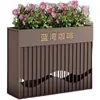 Caixa de Flores de Ferro para Exterior Solar Combinação Luminosa de Aço Inoxidável Sulco Quadrado para Flores ao Ar Livre Grade de Flores Divisória de Cerca de Balanço