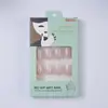 Ins Estilo Francês Simples Unhas Postiças Curtas Usáveis Roxo Nude Pontas de Unha Versáteis Clareadoras 24 Peças Atacado Transfronteiriço