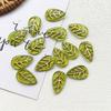 Traçando Gold Line folhas verdes acrílico pingente acessórios diy mão brincos hairpin atacado