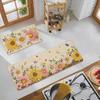 Alfombrilla de Cocina y Felpudo para Puerta de Entrada de Terciopelo de Cristal a Prueba de Polvo y Suciedad de Dos Piezas, Planta de Primavera y Flor, Transfronterizo Amazon