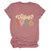 Camiseta Casual Versátil para Mujer de Cuello Redondo y Manga Corta, Capa Base, Moda Casual, Sitio Independiente Vintage 1966 Amazon Wish