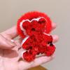 Banda para el cabello con lazo de terciopelo rojo de Año Nuevo, cuerda para el cabello de felpa para mujer, banda de goma elástica alta, accesorios para el cabello para niños