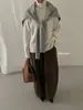 Acessório versátil para roupas de outono e inverno: xale de mistura de lã com capa de nó em forma de T, cachecol aquecedor de pescoço quente e estiloso