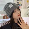 Gorro de Tricô com Ponto Trançado para Outono e Inverno, para Circunferência de Cabeça Grande, Gorro Melão Quente e Espesso, Chapéu Estilo Coreano que Faz o Rosto Parecer Menor