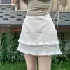 Saia midi azul marinho retrô com barra franzida para mulheres, tamanho plus size, novo estilo de outono, modeladora, que cobre o quadril, evasê, saia curta justa ao corpo