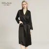 Robe de seda pesada de 19 mm para mulheres, 100% seda de amoreira, comprimento médio, adequado para comércio transfronteiriço, pode ser usado fora de casa como roupa de casa ou roupão de manhã