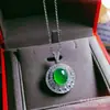 Colgante de borla con incrustaciones de calcedonia natural de alta calidad, colgante de cabujón, colgante de calabaza, disponible en varios colores, colgante de jade para mujer