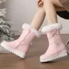Botas Botas Comercio Exterior Cadena Casual 43 Cuña Dulce Cuello de Piel 32 Caña Media Martins Caramelo Lazo Blanco Mujer