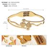 Pulsera de Resorte de Acero de Titanio Nueva de Moda Diario Combinable Lujo Ligero Pulsera Sin Color Trébol de Cuatro Hojas Dorado Pulsera Abierta para Mujer