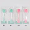 Cepillo de silicona para limpieza de doble cabeza, cepillo facial de silicona para limpieza facial, cepillo de silicona para aplicar mascarilla de lodo, personalizable