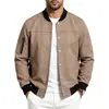Comercio exterior transfronterizo estilo americano holgado casual cuello mao gamuza color sólido retazos botón chaqueta cárdigan de manga larga