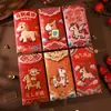 2026 Año del Caballo Nuevos Sobres Rojos Bordados de Dibujos Animados Coloridos Bolsas Creativas de Sobres Rojos para Felicitación Festiva de Año Nuevo