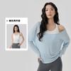 Cubierta Deportiva para Mujer, Conjunto de Fitness, Conjunto de Dos Piezas de Capas de Alta Gama, Top de Manga Larga Transpirable para Pilates, Cubierta para Yoga
