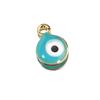 Aretes Colgantes Ojo Turco de Acero Inoxidable Dorado Colgante Simple Doble Cara Accesorios para Joyería DIY