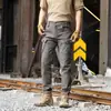 Calça de Trabalho em Algodão Lavado Nova An Yang Masculina 2026 Outono Americana Solta Multi-Bolsos Perna Reta Casual Esportiva Longa