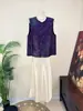 Chal morado de bambú estilo old money nuevo estilo chino Zhi Li, nuevo modelo de principios de otoño 2026, con encanto oriental, adelgazante y elegante para mujer