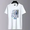 Camiseta de Manga Curta para Homem, Verão 2026, Algodão Puro de Manga Meia-Manga para Homem, Casual Solta, Top de Marca Tendência, Camiseta, Camiseta Básica